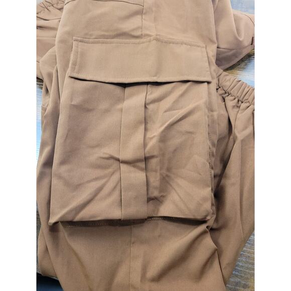 Shein Large Brown Orange 30x28 Cargo Pants Used Dark Hipster Modern Coffee Style - Picture 6 of 11
